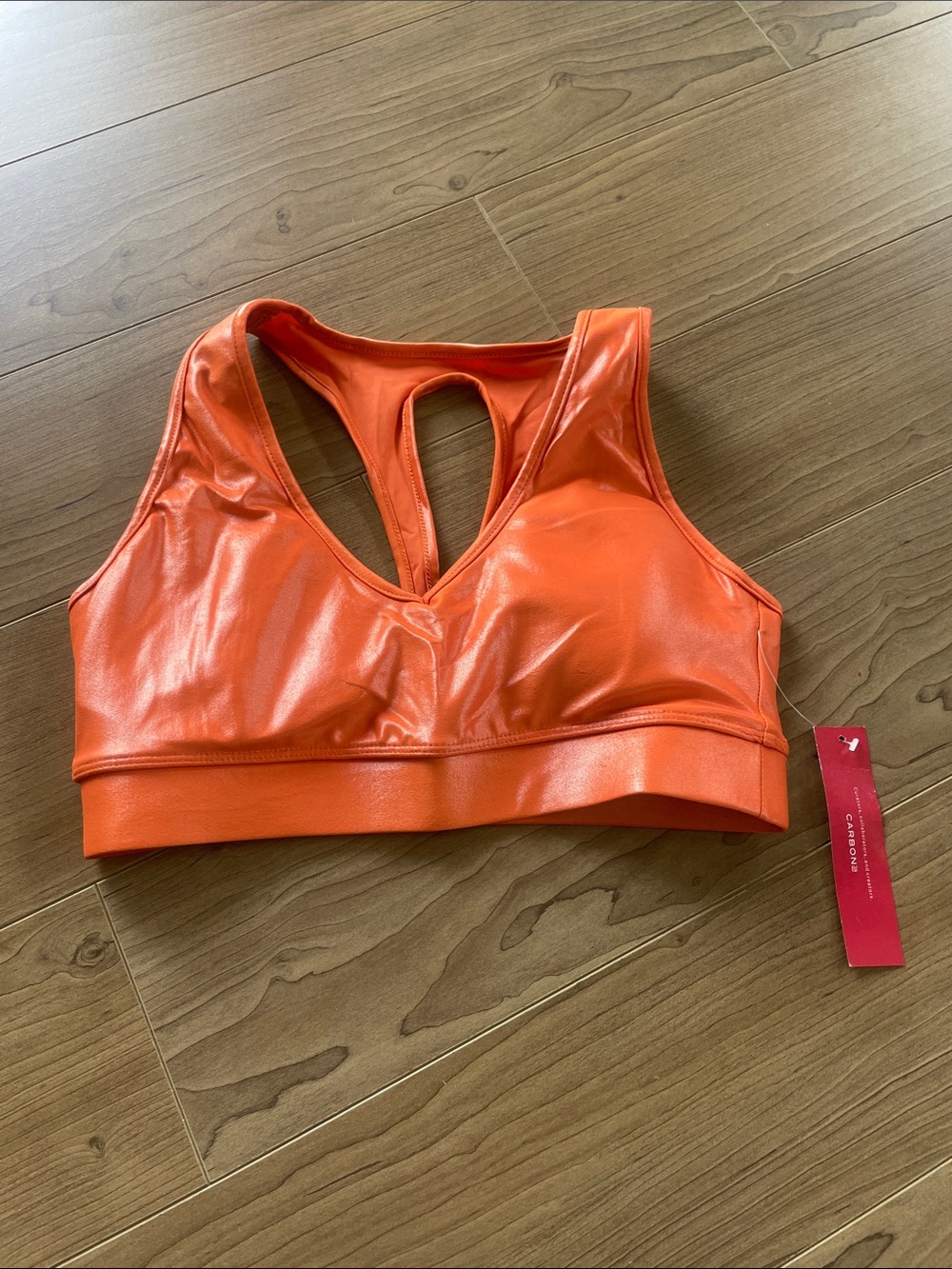Carbon 38 Takara Shine Orange Racerback Sports Bralette SZ S Brand New